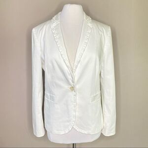 BANANA REPUBLIC Ruffle Edge Stretch Cotton Blazer